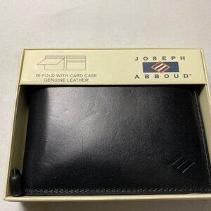 Joseph Abboud Men's Black Genuine Leather Bi Fold Wallet w/Removable Card Case